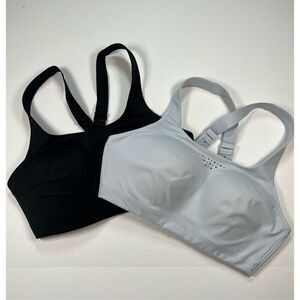 Athleta Phenomena Adjustable High Impact Sports Bra Set Black Silver Size 36D